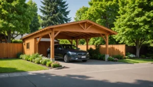 Le carport en bois : un atout pour votre extérieur