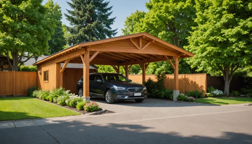 Le carport en bois : un atout pour votre extérieur
