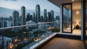 pare-vent en plexiglas pour balcon
