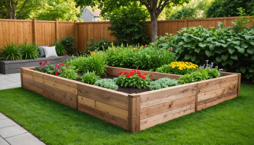 intégrer une jardinière surélevée dans le jardin